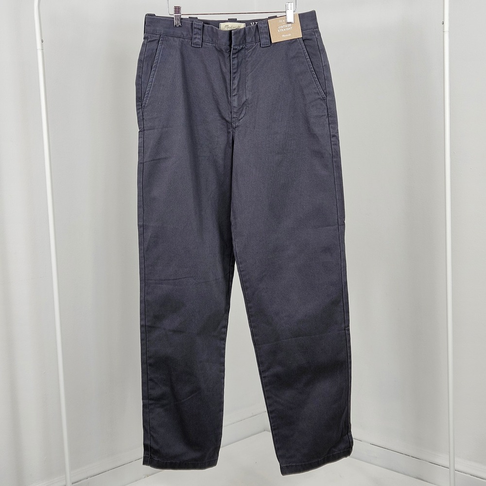 Madewell Vintage Straight Chinos Mens 32x32 Gray Cotton Twill Pants NEW